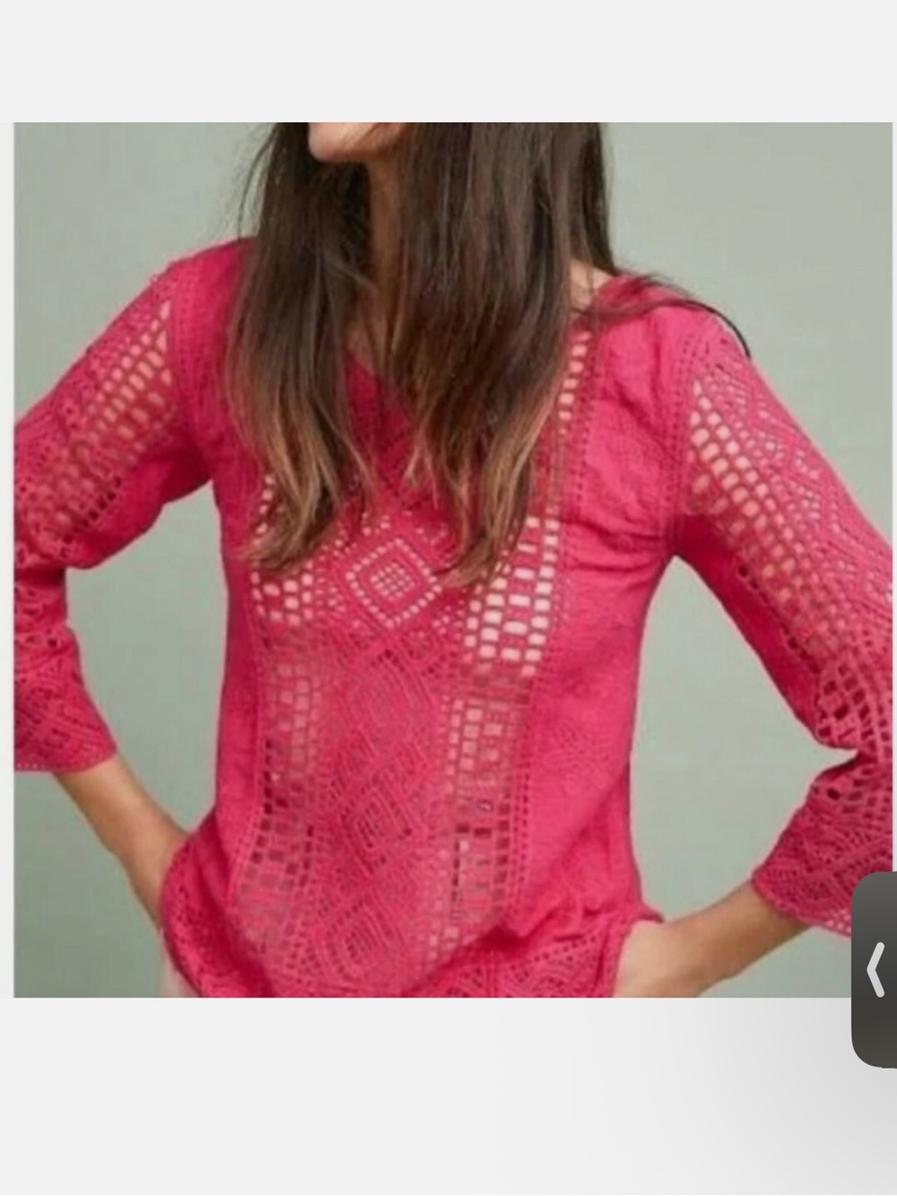 Lightweight Crochet Tunic Top in Fuchsia